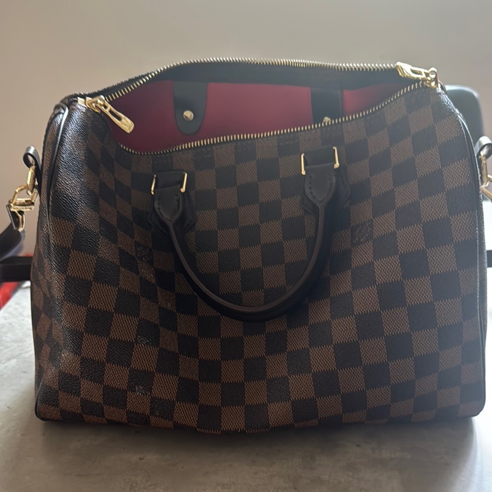 Checkered Brown Handbag
